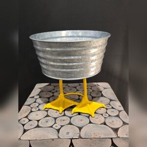 Duck feet Galvanized metal candy dish EUC